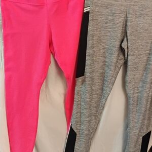 Hot Pink Nike Leggings And Heather Grey VS Pink Leggings